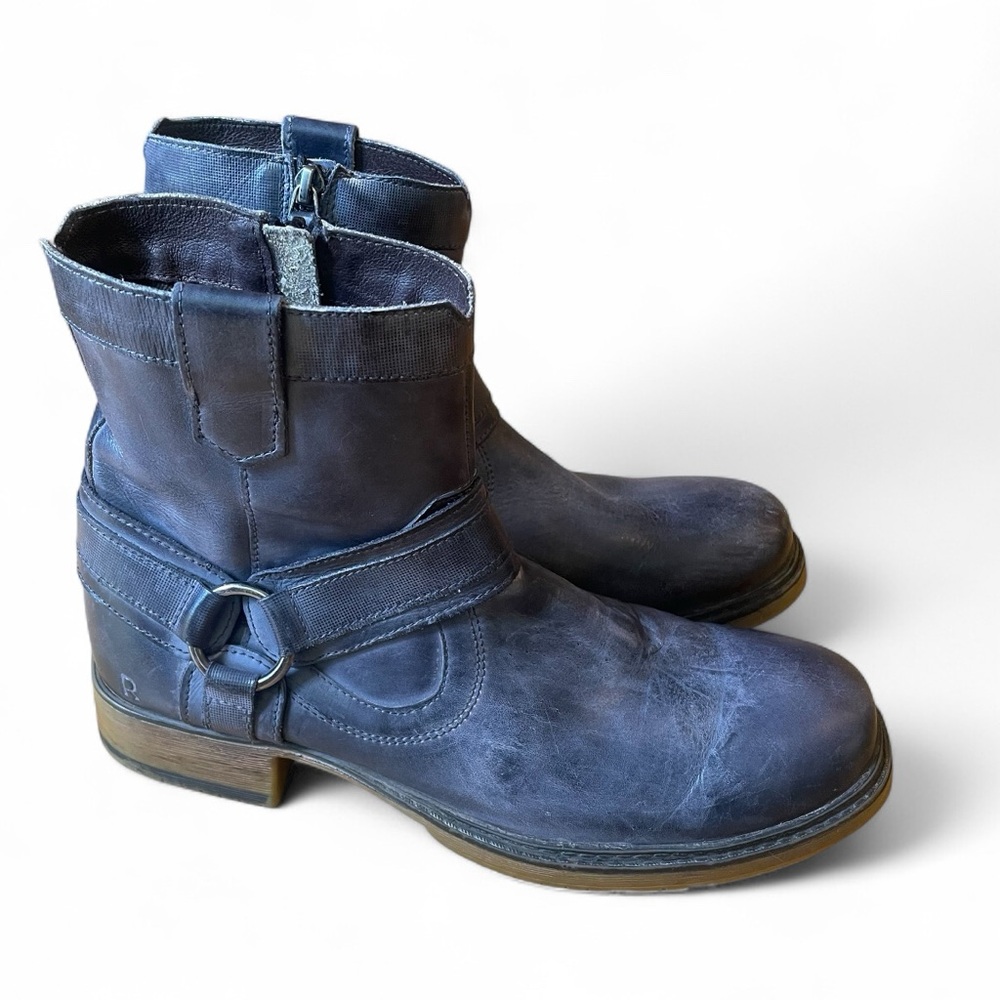 ROAN Colton II Mid Combat Boot Men's Leather Grey Gray Side Zipper Metal Ring 9